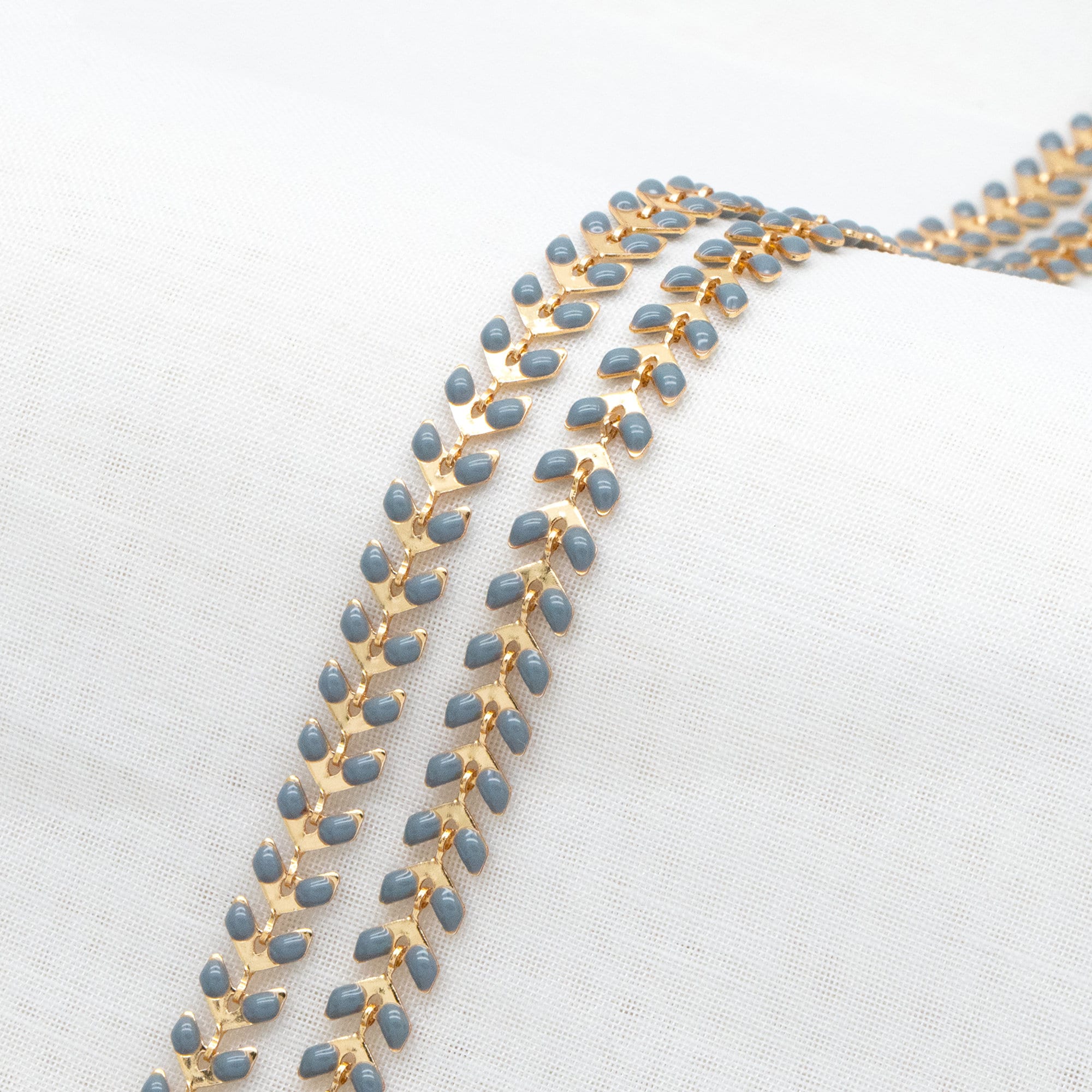 Gold plated Brass Enamel Chevron Chain 6.3mm, Herringbone Flat Arrow Designer Chain, Color Not Easily Tarnish (#LK-160)/ 1 Meter=3.3ft